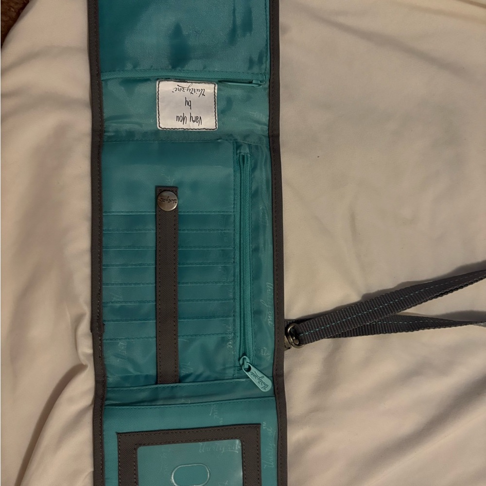 Thirty-One Teal and Gray Key & Card Holder